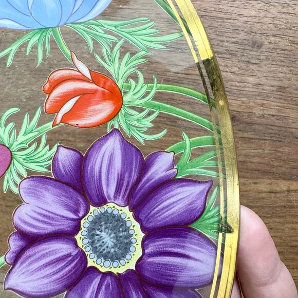 Lefton Japan 1989 To Grandma with Love Clear Floral Gold Accent Display‎ Plate - Picture 3 of 7